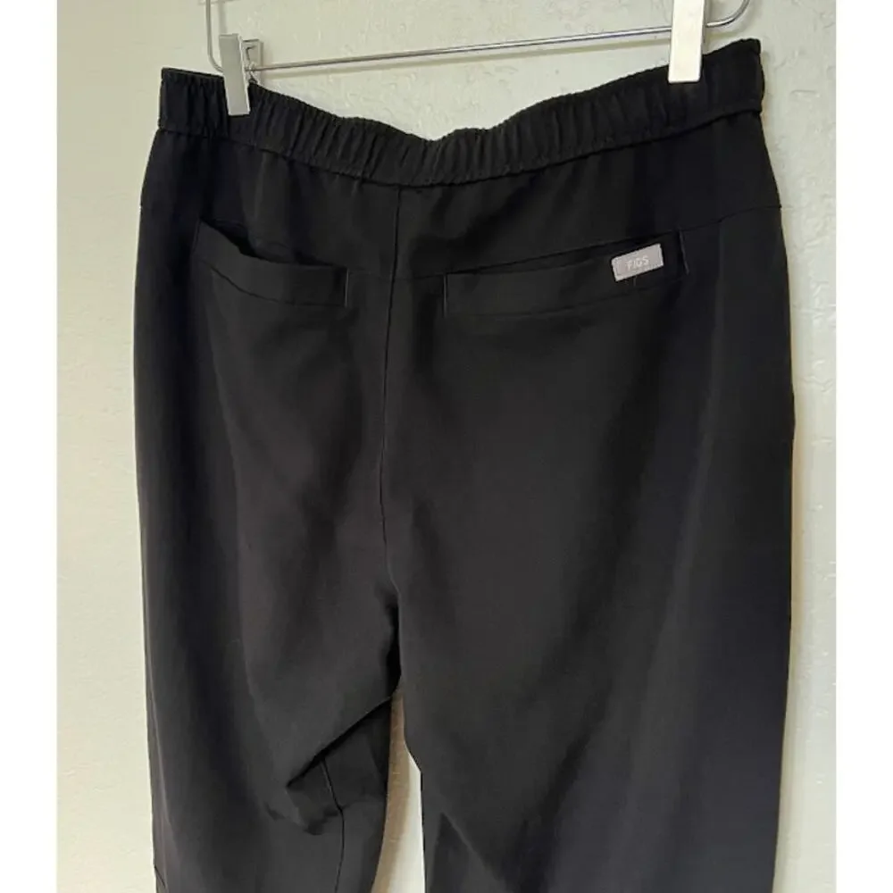 Figs Women's Jogger Scrub Pants M Black Slim Fit Workwear